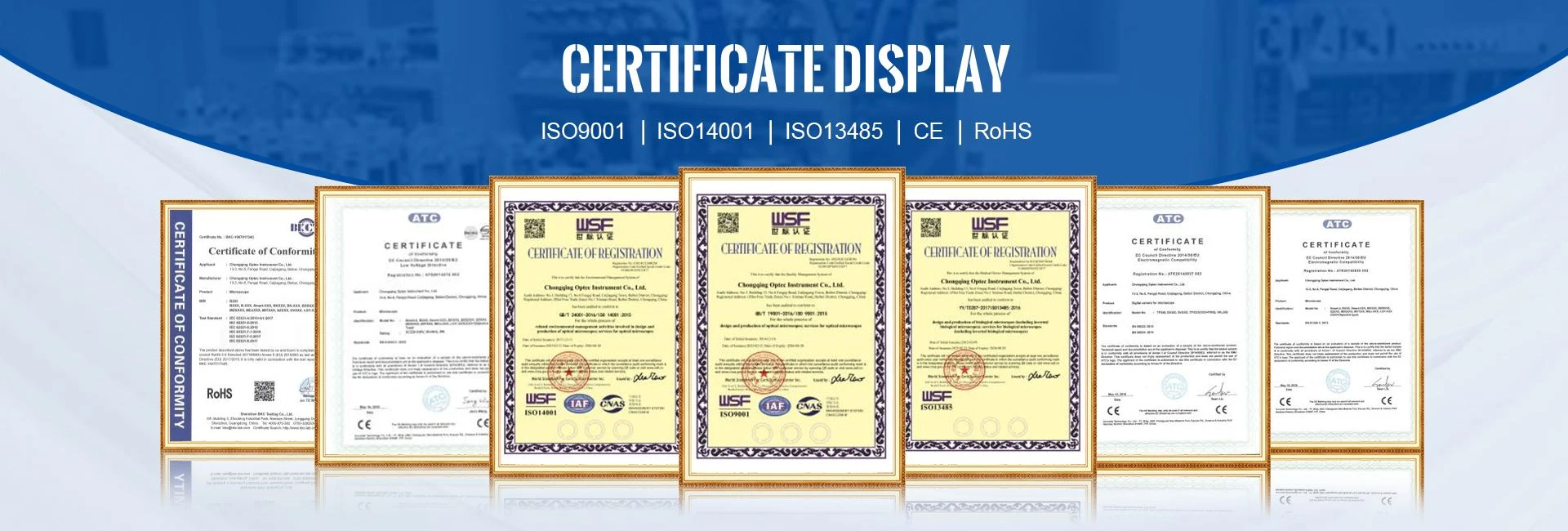 Microscope ISO CE ROHS certified